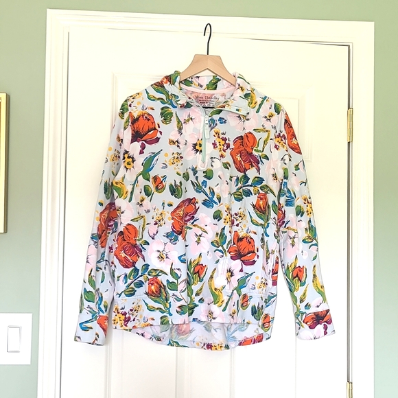 Vera Bradley French Terry Quarter Zip - M - Sea Air Floral - Picture 1 of 3